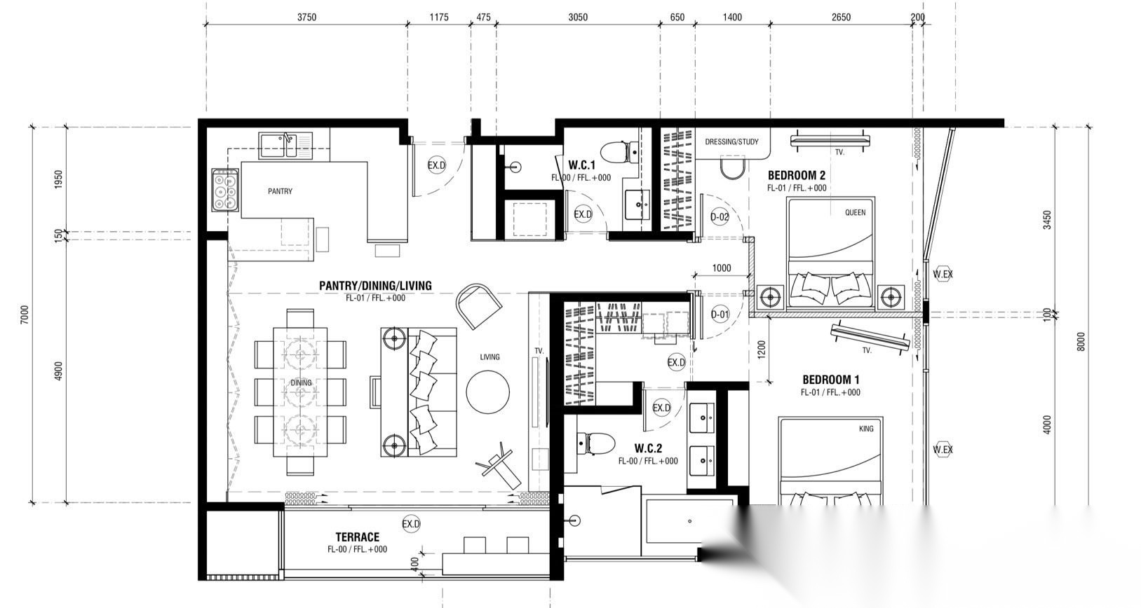 2 Bedroom Condo for sale at Saladaeng One — photo 5